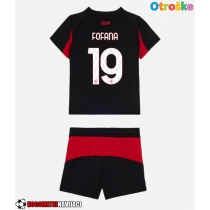 Otroške Nogometnih dresov AC Milan Youssouf Fofana #19 Domači 2025-26 Kratki rokavi (+ hlače)